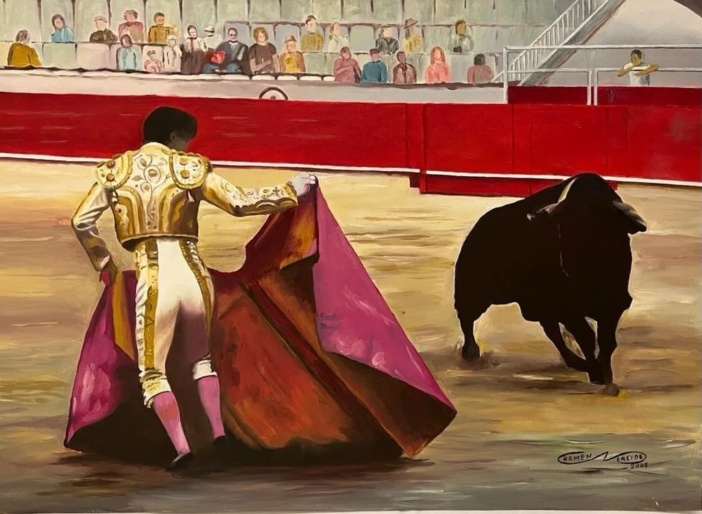 Cuadro de corrida de toros como referencia de cultura taurina espanola